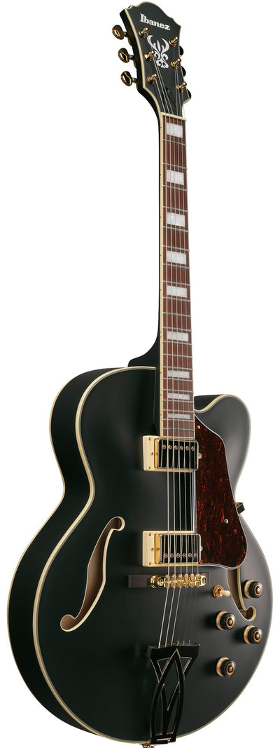 Ibanez AF75G AF Artcore Hollow Body Electric Guitar - Black Flat w/ Gig Bag