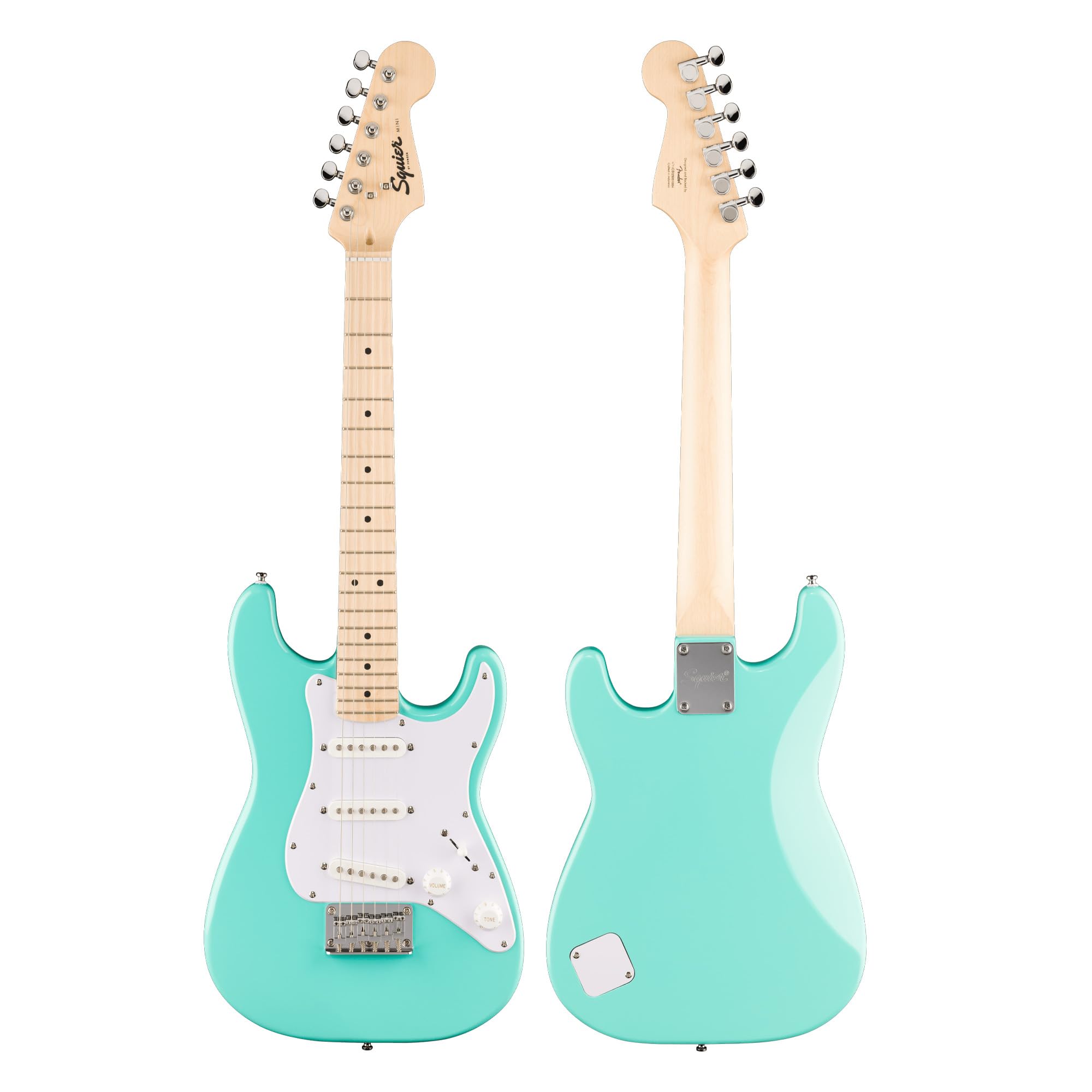Fender Squier Mini Stratocaster Electric Guitar - Sea Foam Green w/ Amplifier