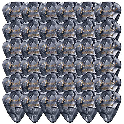 Fender Premium Celluloid 351 Shape Picks, Medium, Black Moto - 36 Pack