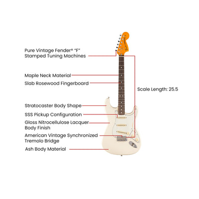 Fender American Vintage II 1973 Stratocaster - Olympic White w/ Cleaning Kit