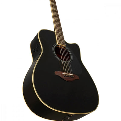 Yamaha FGC-TA TransAcoustic Dreadnought Cutaway Acoustic-Electric Guitar - Black