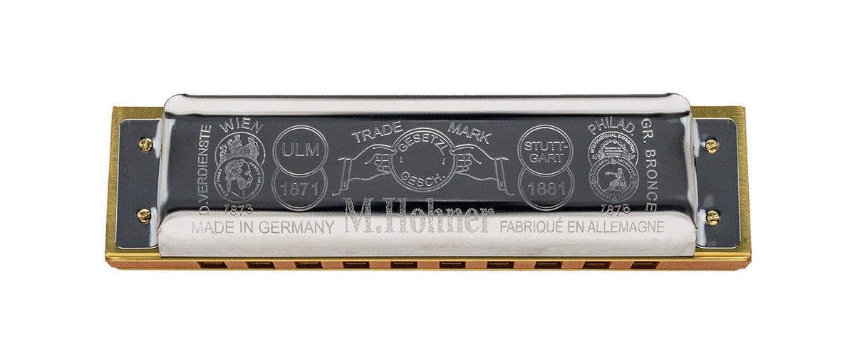 Hohner Marine Band 1896 Harmonica - Key of B Flat w/ Instructional Manual