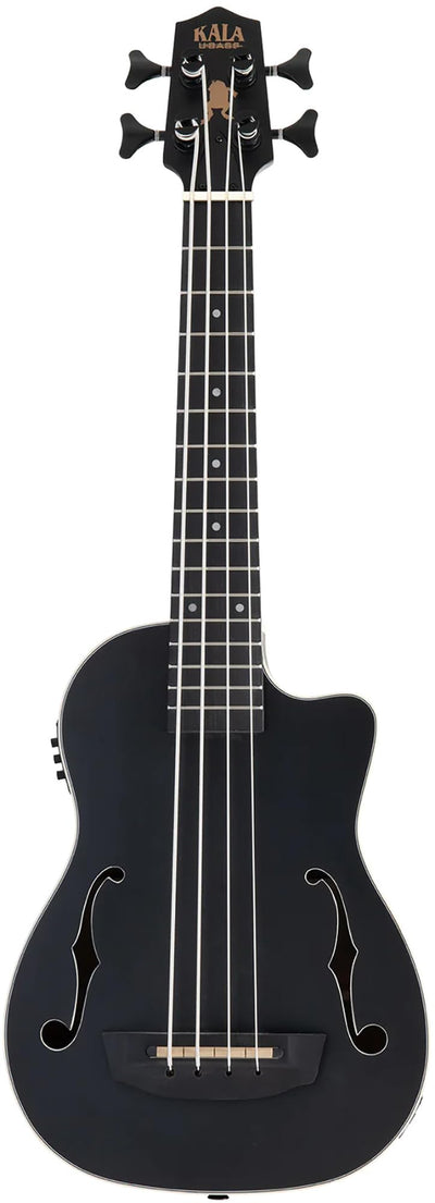 Kala UBASS-JYMN-BK-FS Black Journeyman Mahogany Acoustic-Electric U-Bass Ukulele Bass w/ Gig Bag