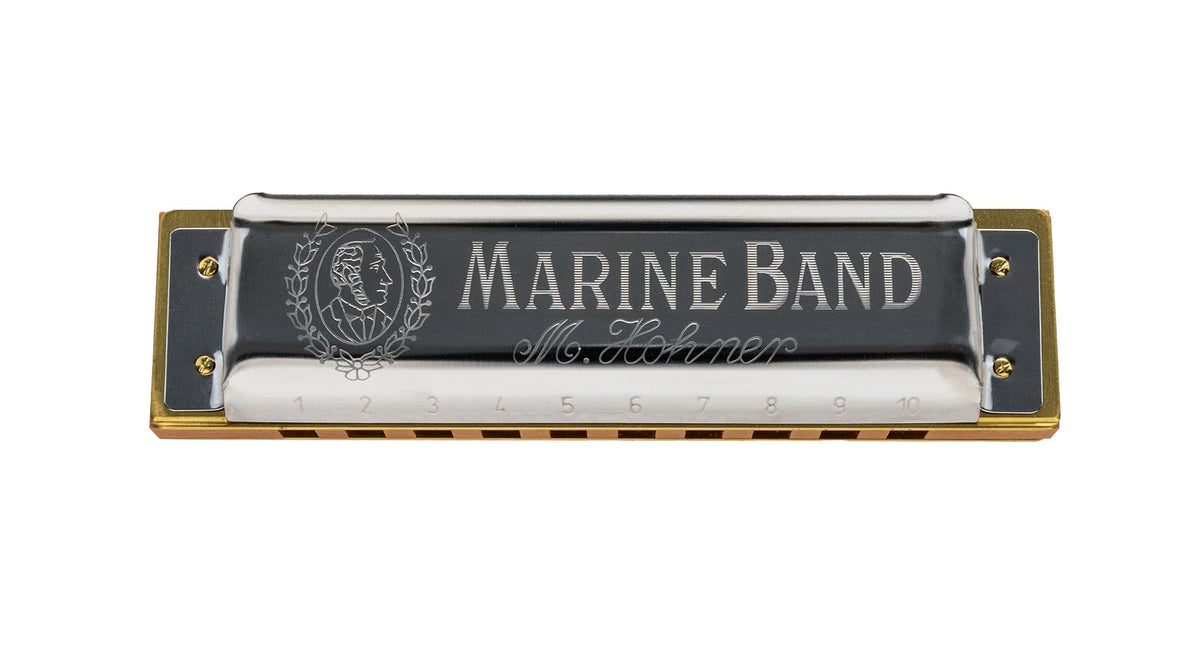 Hohner Marine Band 1896 Harmonica - Key of B Flat w/ Instructional Manual