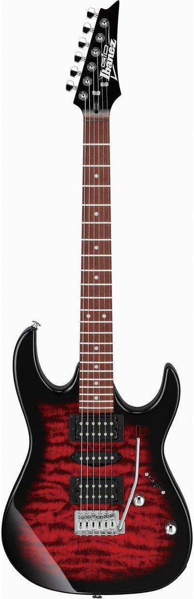Ibanez GRX70QA RG Gio Electric Guitar - Transparent Red Burst w/ Gig Bag