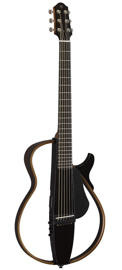 Yamaha SLG200S Steel String Silent Guitar - Trans Black w/ Headphones