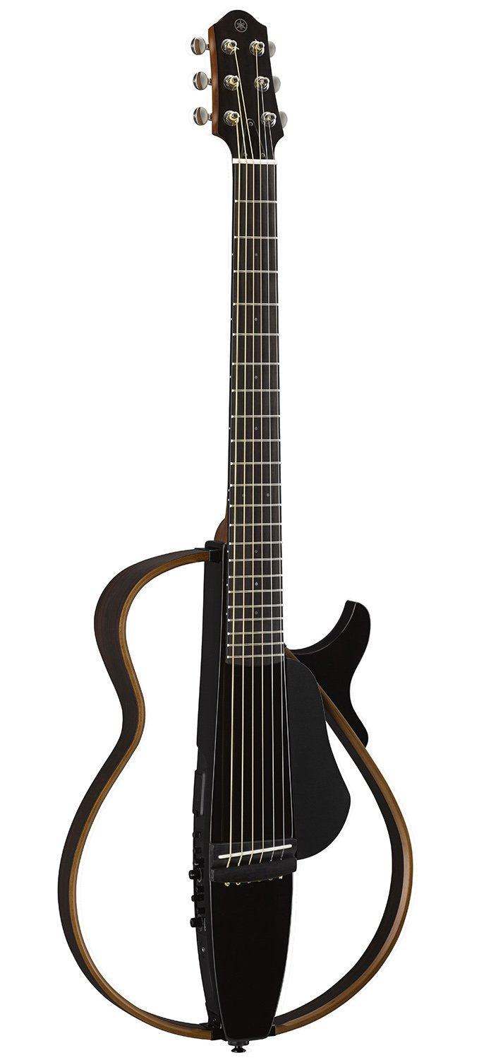 Yamaha SLG200S Steel String Silent Guitar - Trans Black w/ Headphones