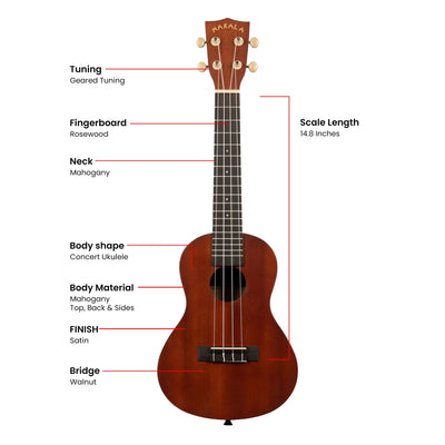 Kala MK-C Makala Concert Ukulele w/ Gig Bag