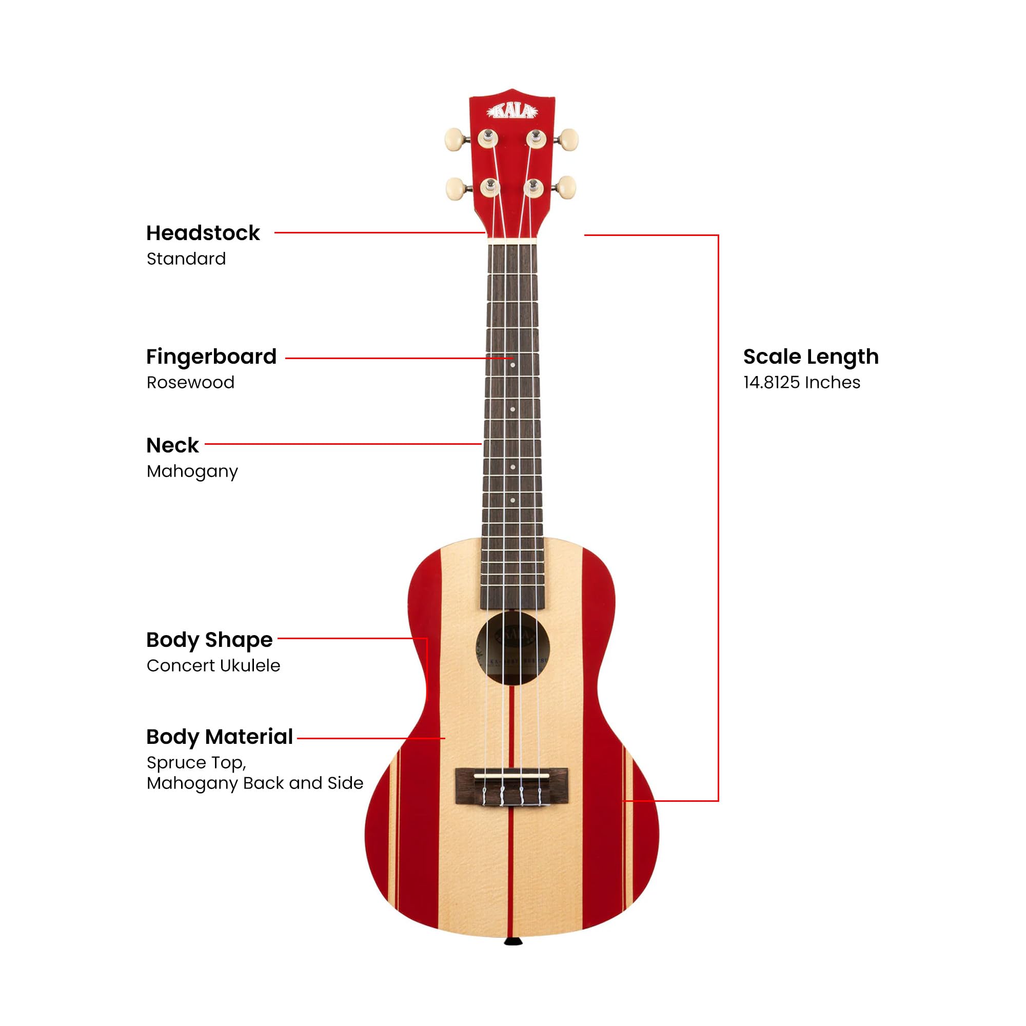 Kala KA-SURF-SURFSUP Surf's Up Concert Ukulele
