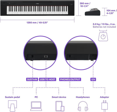 Yamaha NP-35 76-Key Piaggero Portable Keyboard - White