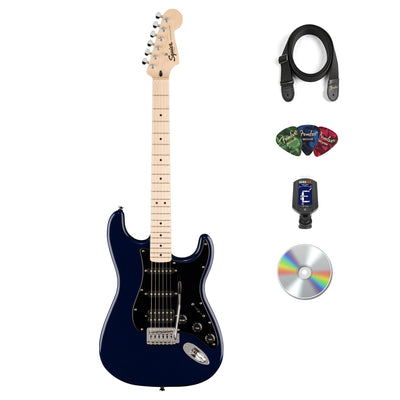 Fender Squier Sonic Stratocaster HSS - Midnight Blue w/ Instrument Cable