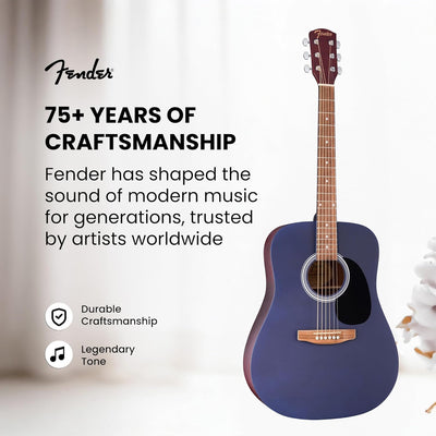 Fender FA Series Dreadnought Acoustic Guitar - Saphire Blue w/ Gig Bag