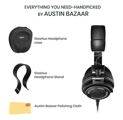 Audio-Technica ATH-M50XENSO Wired Monitor Headphones - Black Limited Edition w/ Case