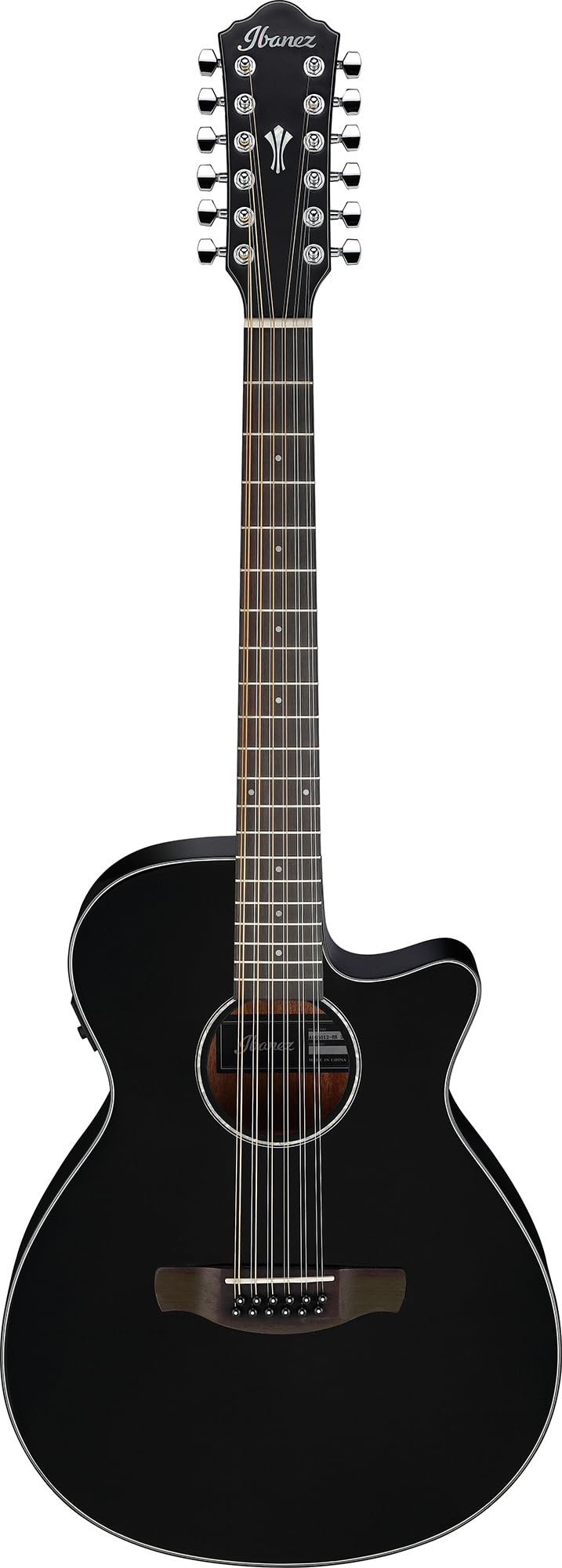Ibanez AEG5012 AEG 12-String Acoustic-Electric Guitar - Black w/ Case