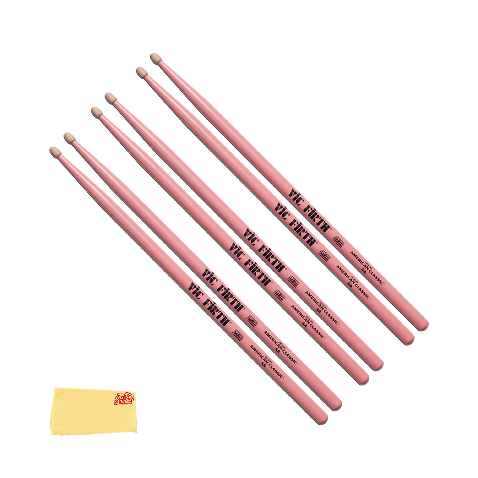 Vic Firth American Classic 5A Pink Drumsticks - 3 Pack