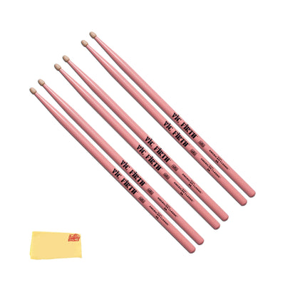 Vic Firth American Classic 5A Pink Drumsticks - 3 Pack
