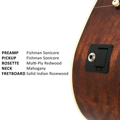 Parkwood S67 Grand Concert Cutaway Semi Acoustic Guitar - Natural