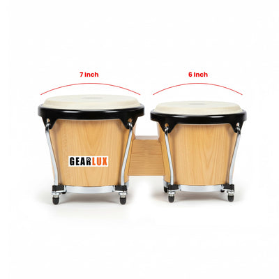 Gearlux Tunable Bongos - Natural