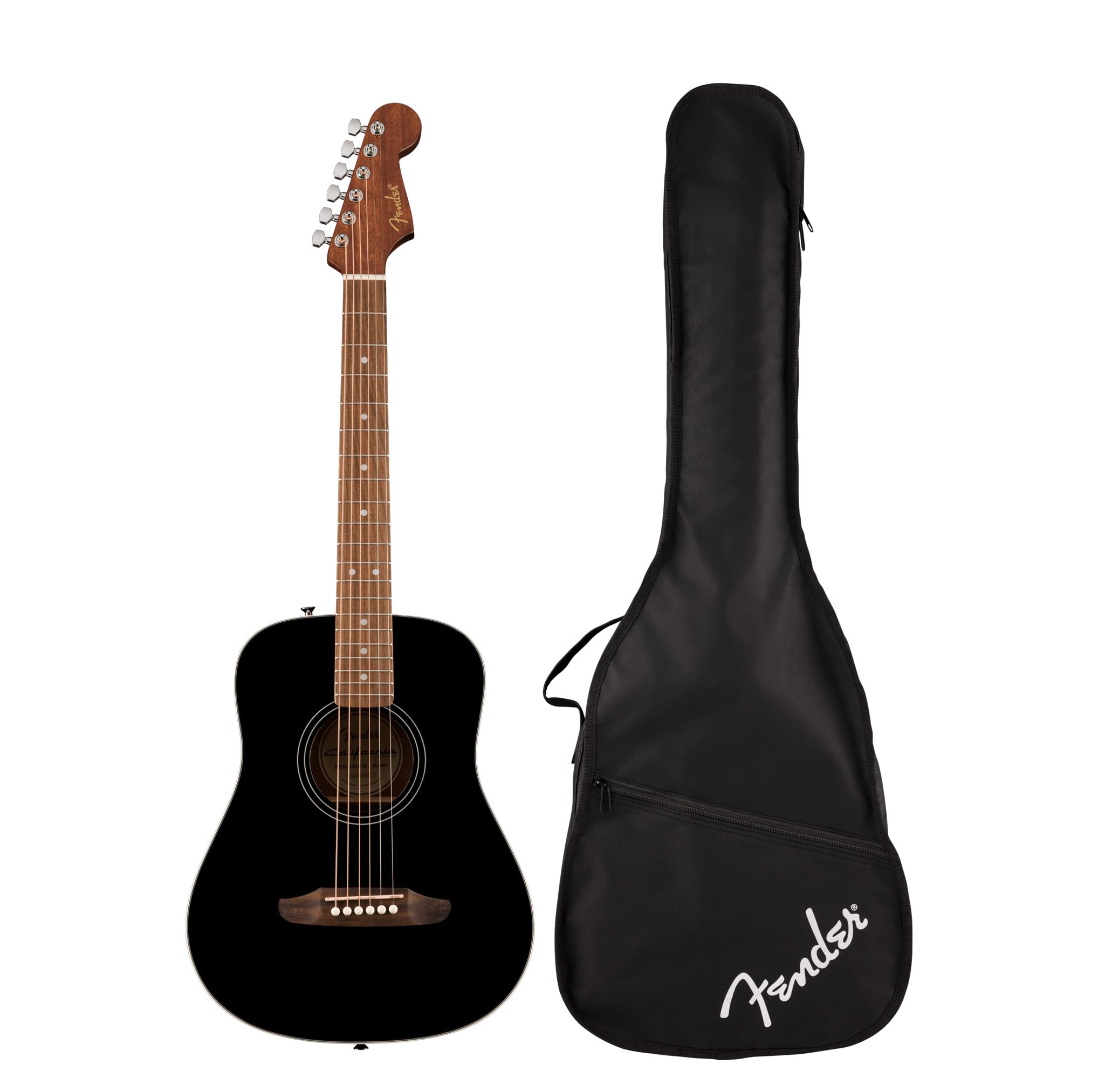 Fender FA-15 3/4-Scale Kids Steel String Acoustic Guitar - Black w/ Gig Bag