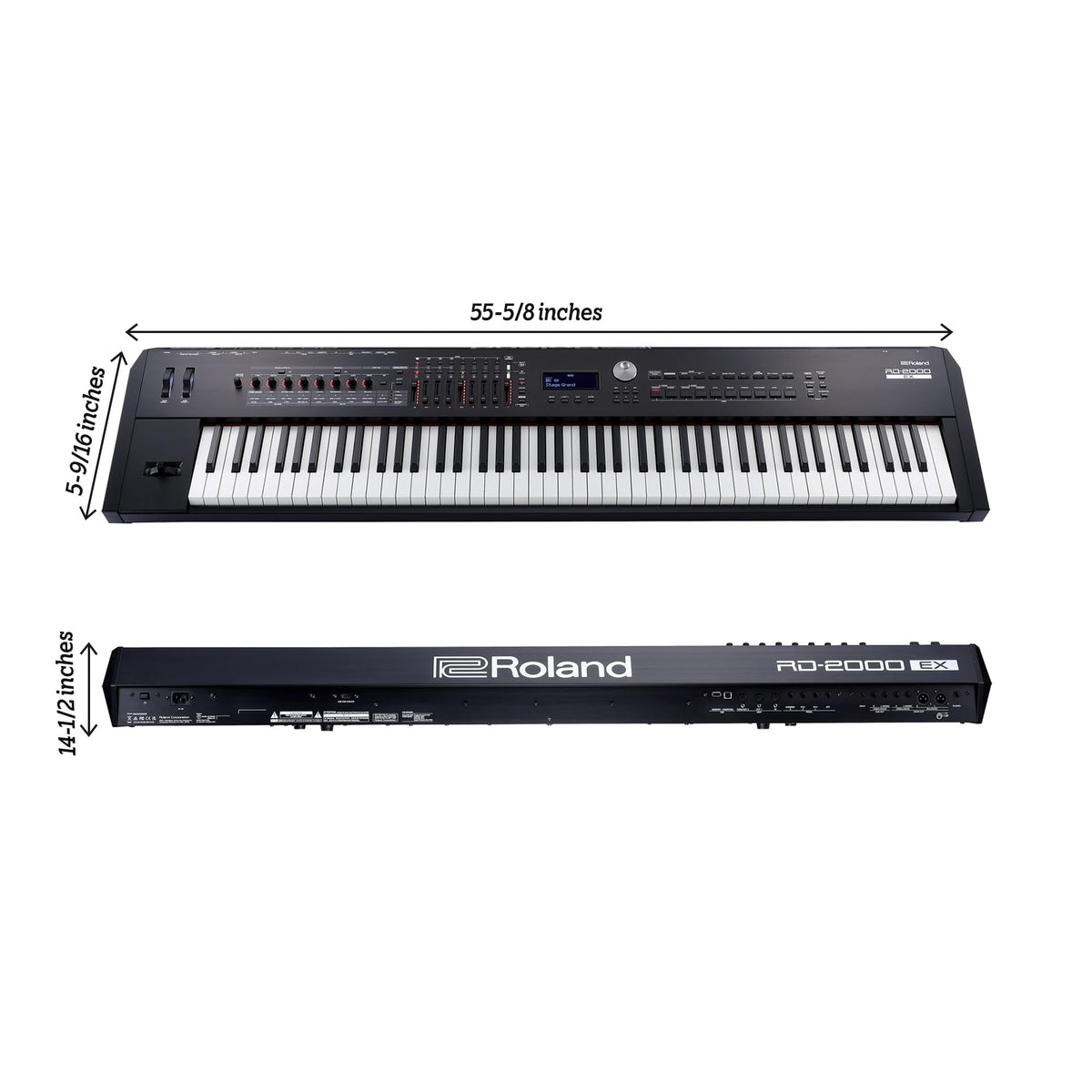 Roland RD-2000 EX 88-Key Stage Piano - Black w/ Adjustable Stand