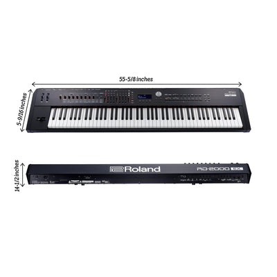 Roland RD-2000 EX 88-Key Stage Piano - Black w/ Adjustable Stand