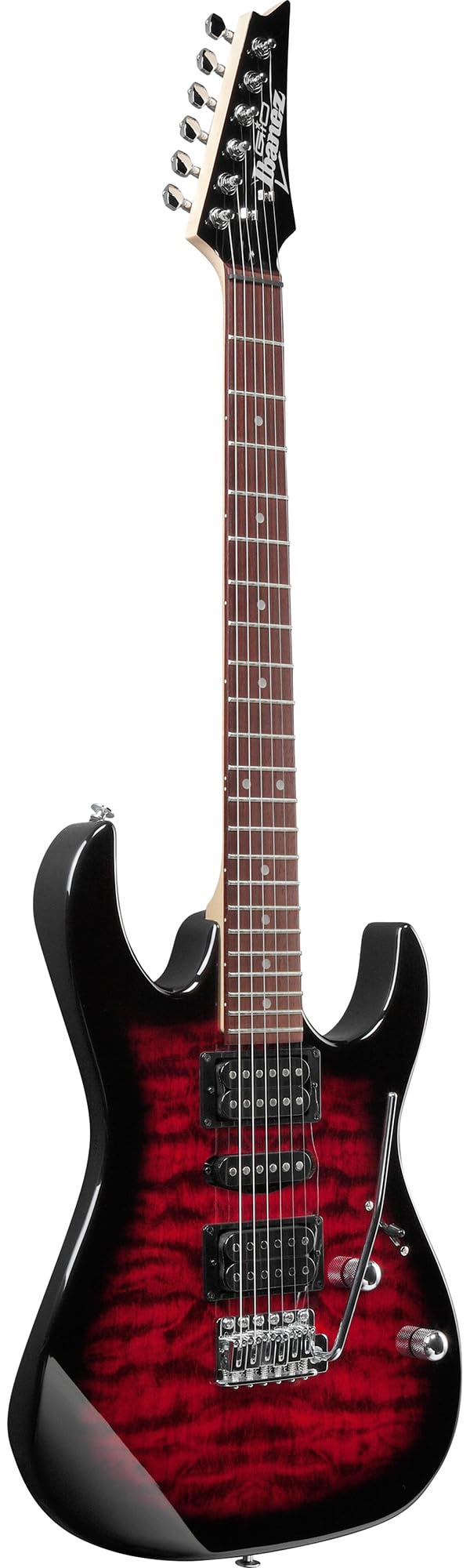 Ibanez GRX70QA RG Gio Electric Guitar - Transparent Red Burst w/ Gig Bag