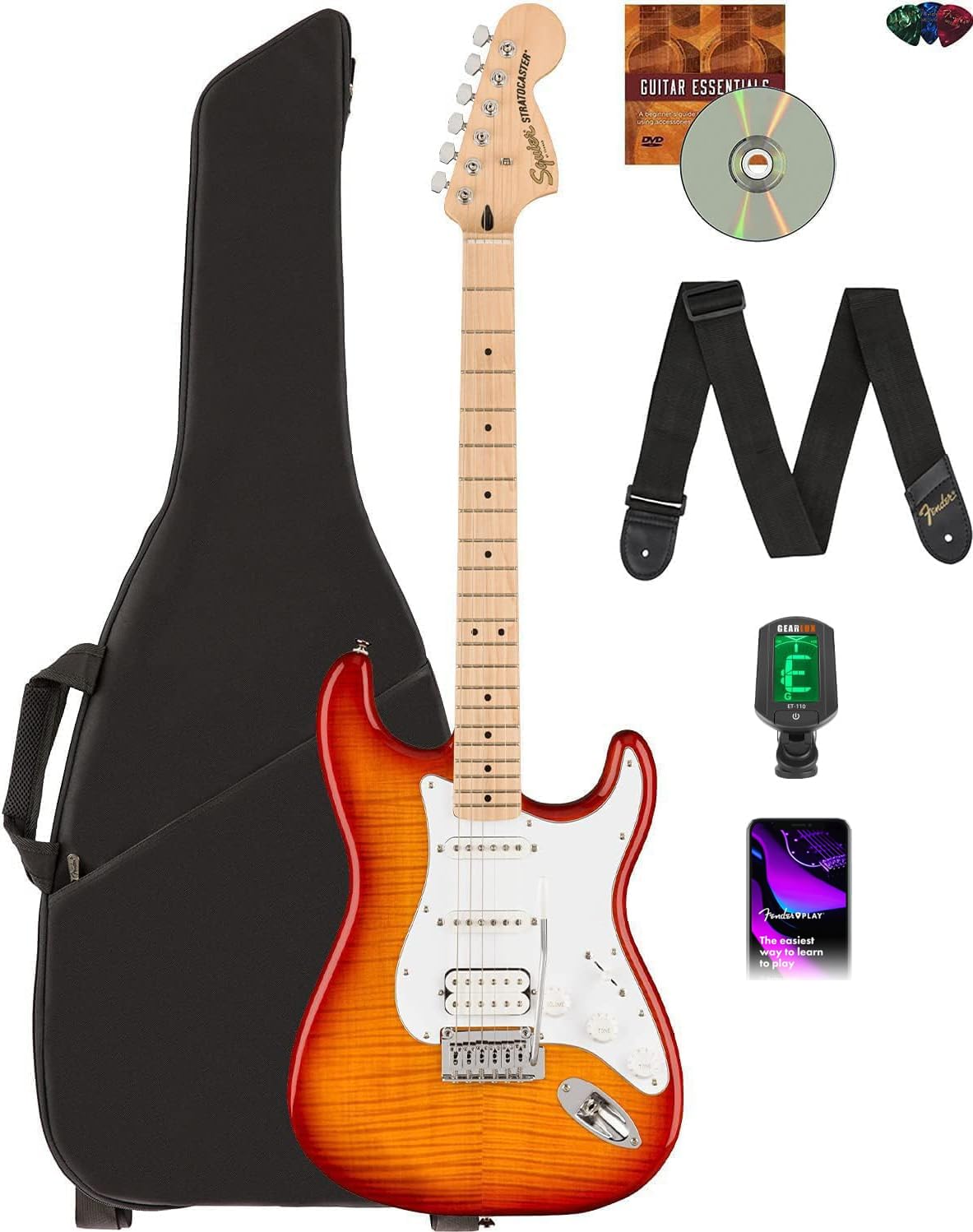 Fender Squier Affinity Stratocaster FMT HSS - Sienna Sunburst w/ Gig Bag