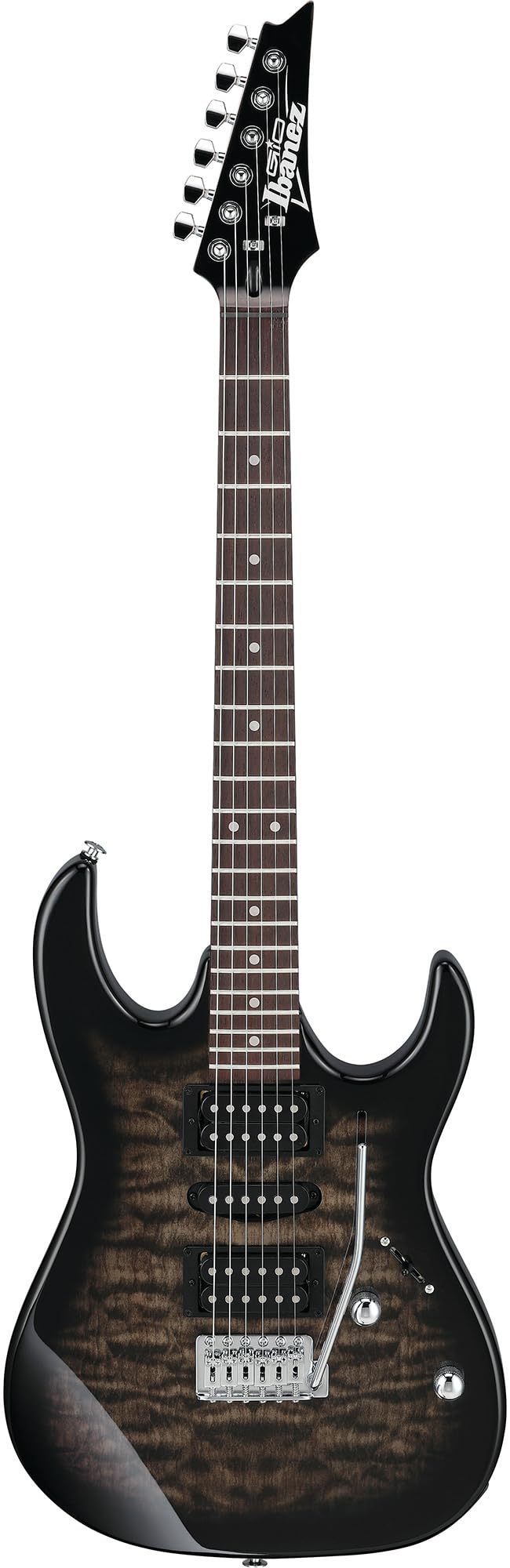 Ibanez GRX70QA RG Gio Electric Guitar - Transparent Black Sunburst w/ Amplifier