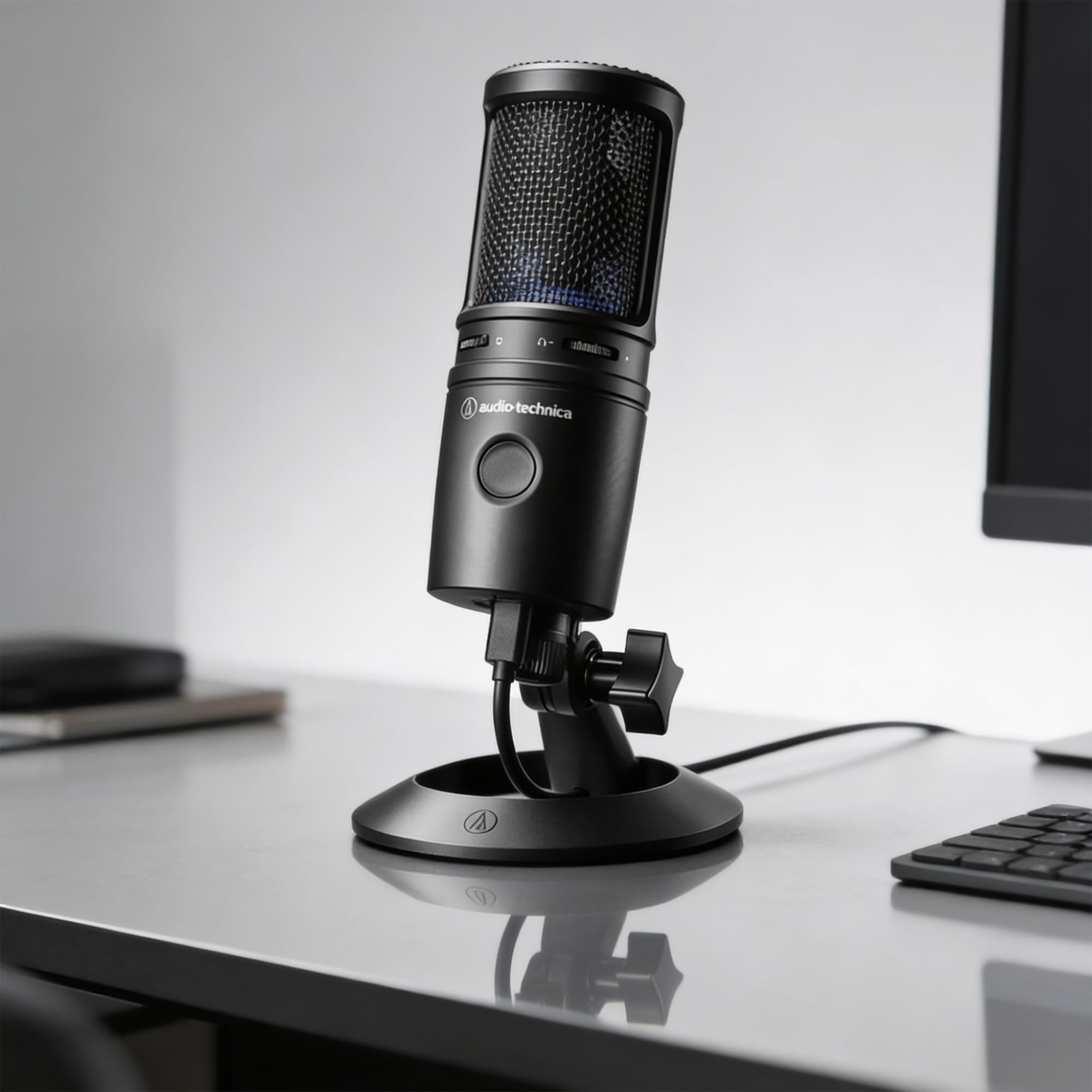 Audio-Technica AT2020USB-X Cardioid Condenser USB Microphone - Black w/ Pop Filter