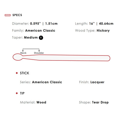 Vic Firth American Classic 5B Drumsticks - 4 Pack