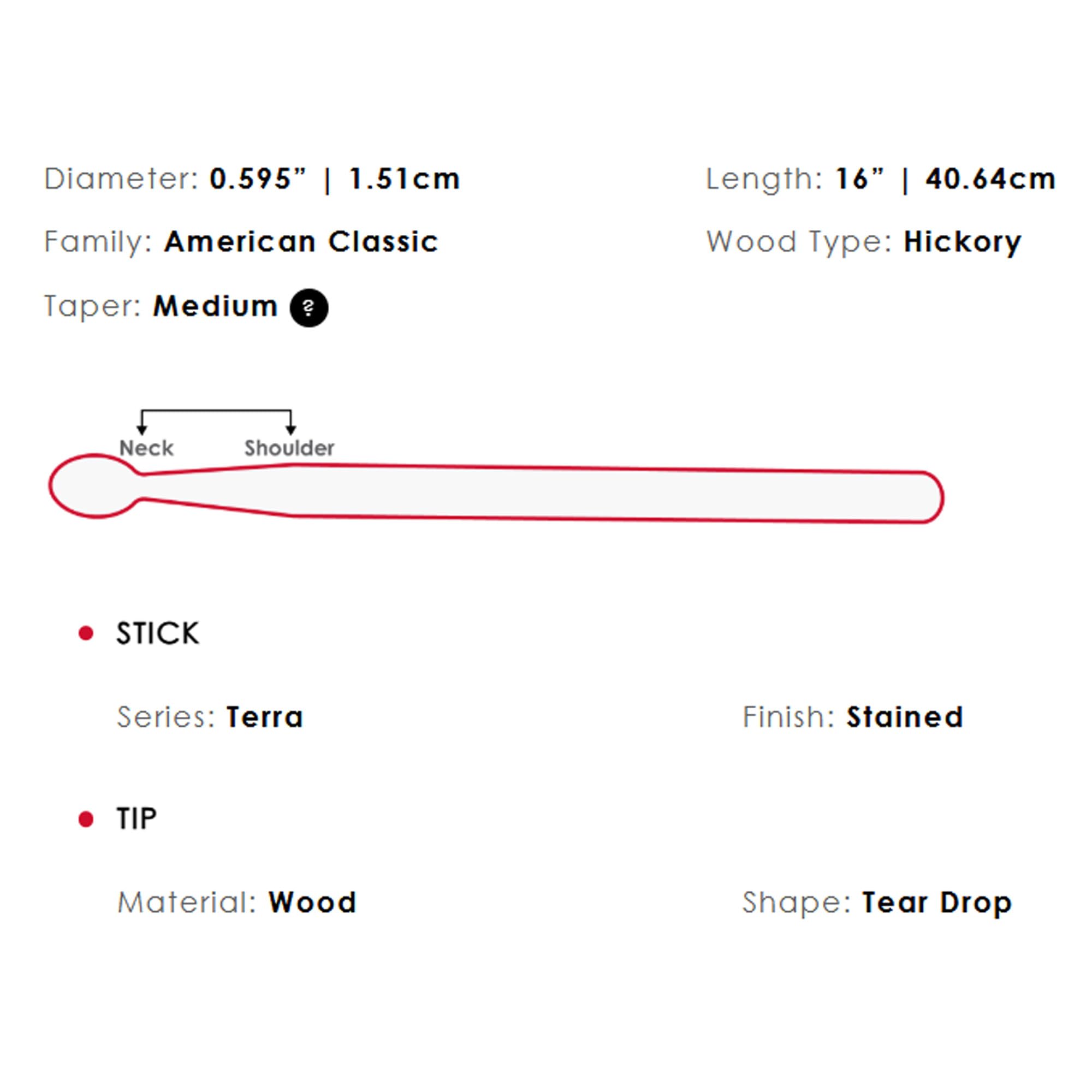 Vic Firth American Classic 5BT Terra Series Drumsticks - 3 Pack