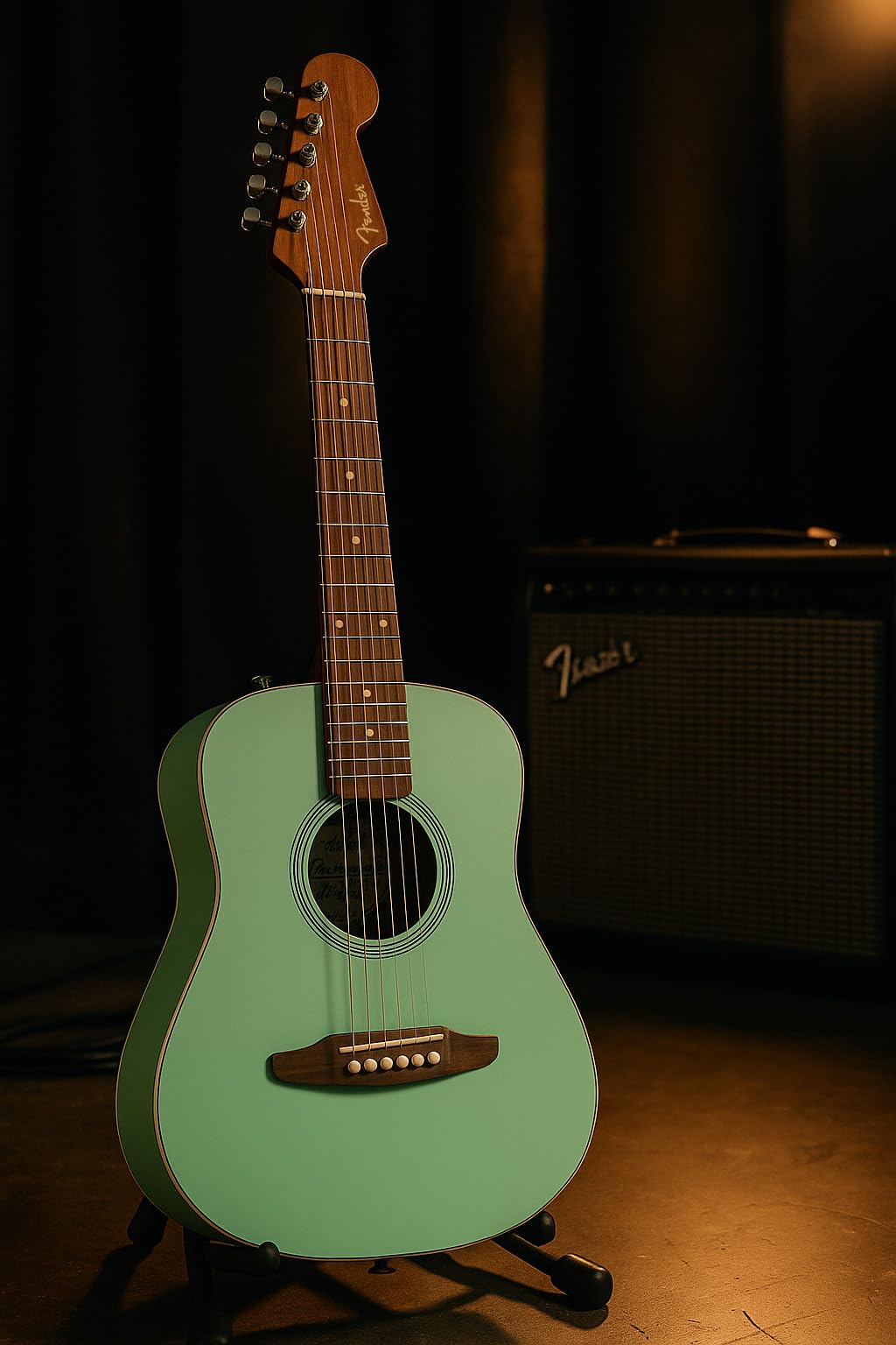 Fender California Standard Redondo Mini 3/4-Size Kids Acoustic Guitar - Surf Green