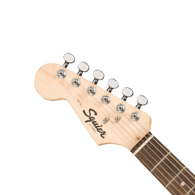 Fender Squier 3/4-Size Kids Mini Strat Electric Guitar, Left Handed - Black w/ Amplifier