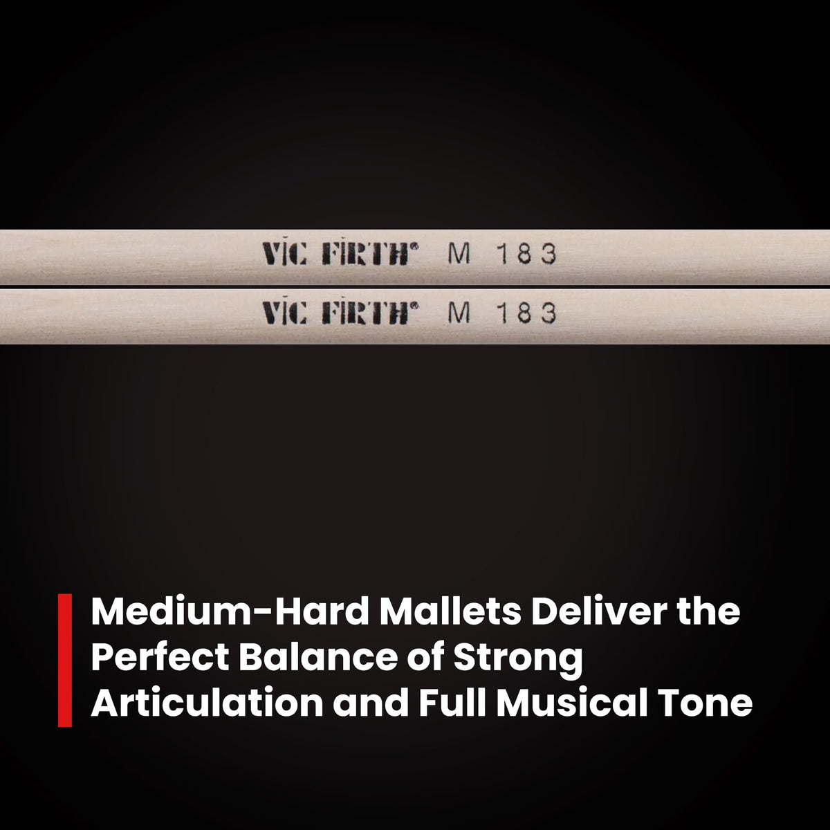 Vic Firth M183 Corpsmaster Mallets - Hard, Synthetic Core