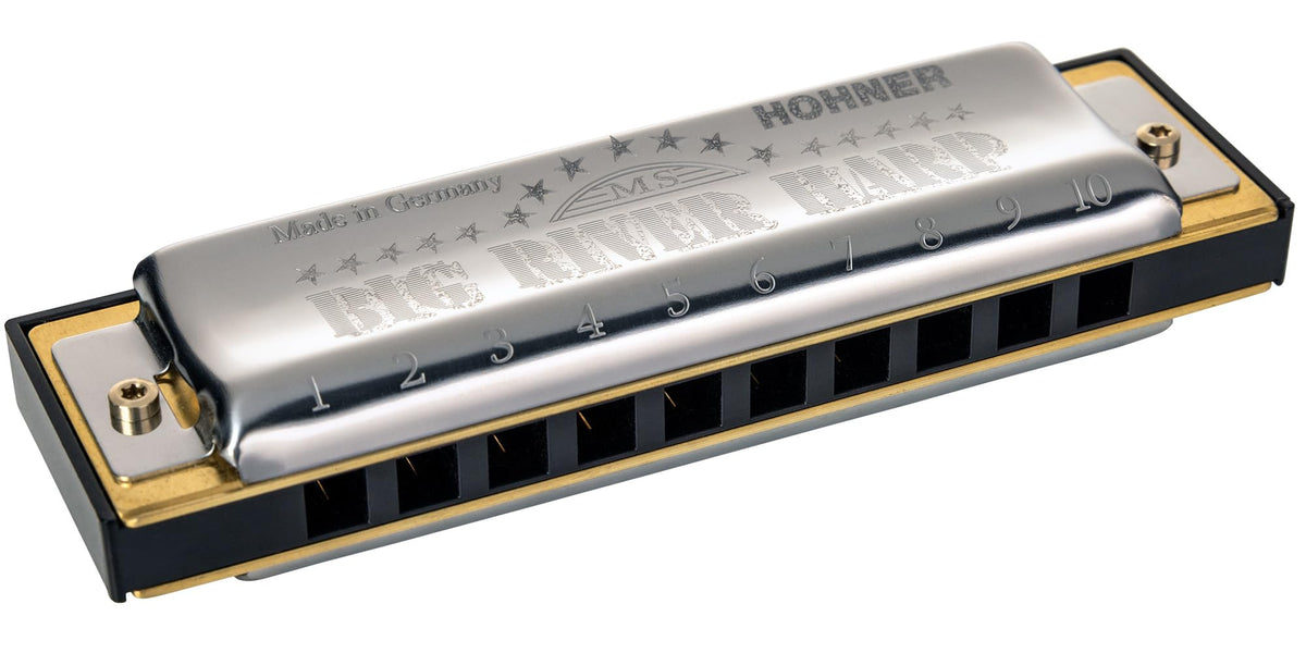 Hohner Big River Harp MS Harmonica - Key of G w/ Instructional Manual