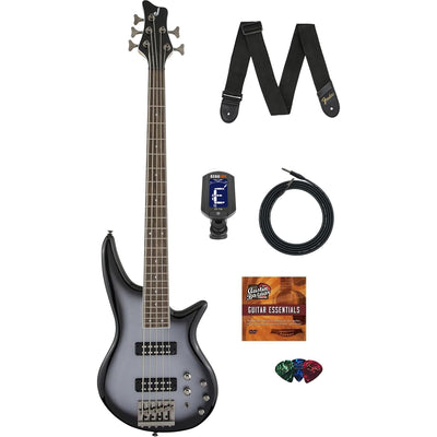 Jackson Spectra Bass JS3V Bass Guitar - Silverburst w/ Instrument Cable