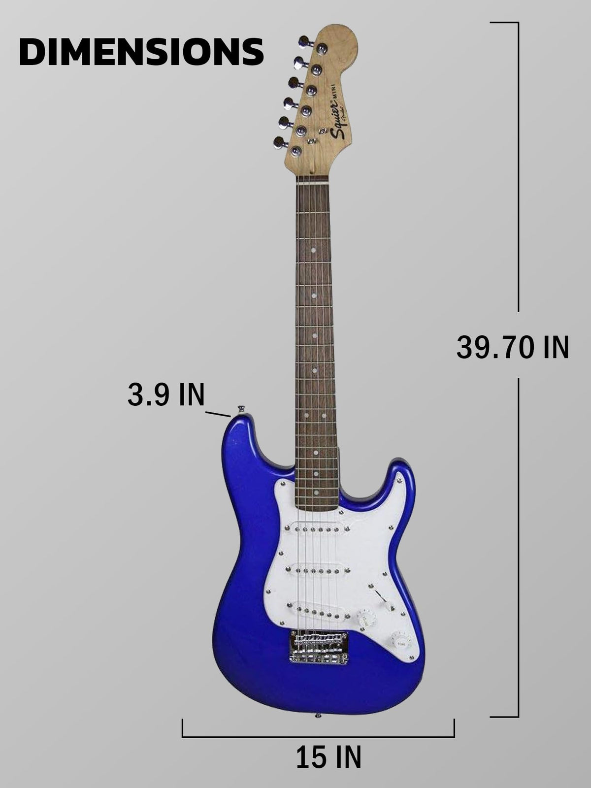 Fender Squier 3/4-Size Kids Mini Strat Electric Guitar - Imperial Blue w/ Amplifier