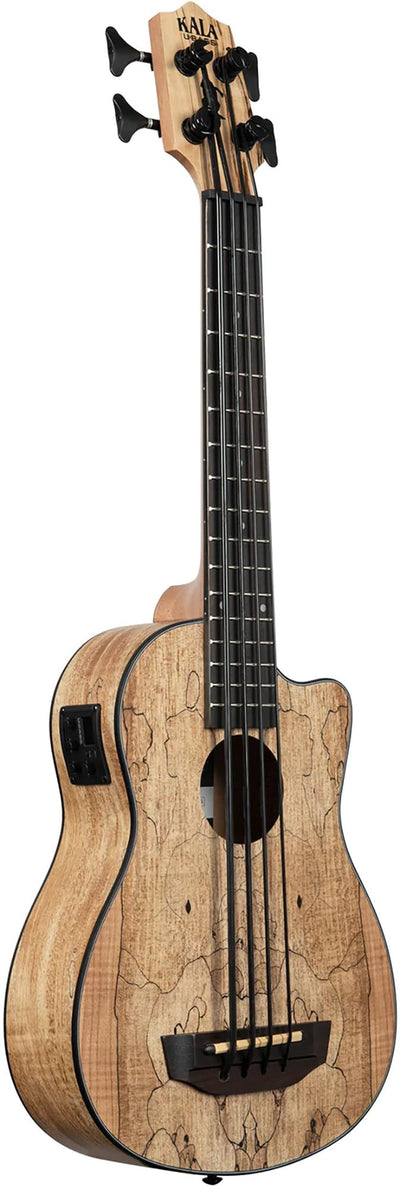 Kala UBASS-SP-MAPL-FS Spalted Maple Acoustic-Electric U-Bass Ukulele Bass w/ Gig Bag