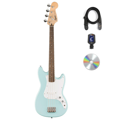 Fender Squier Sonic Bronco Bass Guitar - Daphne Blue w/ Tuner
