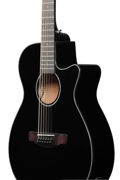 Ibanez AEG5012 AEG 12-String Acoustic-Electric Guitar - Black w/ Case
