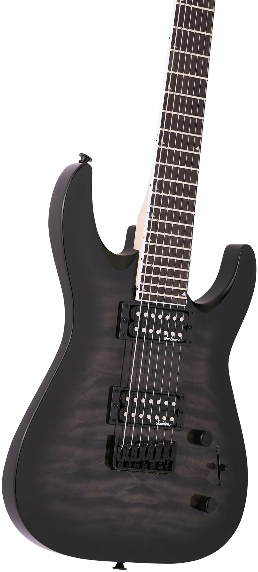 Jackson Dinky Arch Top JS22Q-7 Electric Guitar - Transparent Black Burst w/ Instrument Cable