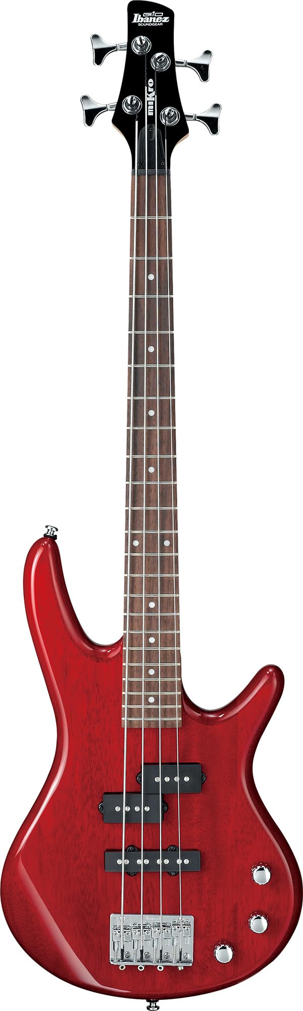 Ibanez GSRM20 SR Gio miKro Short-Scale Bass Guitar - Transparent Red w/ Gig Bag