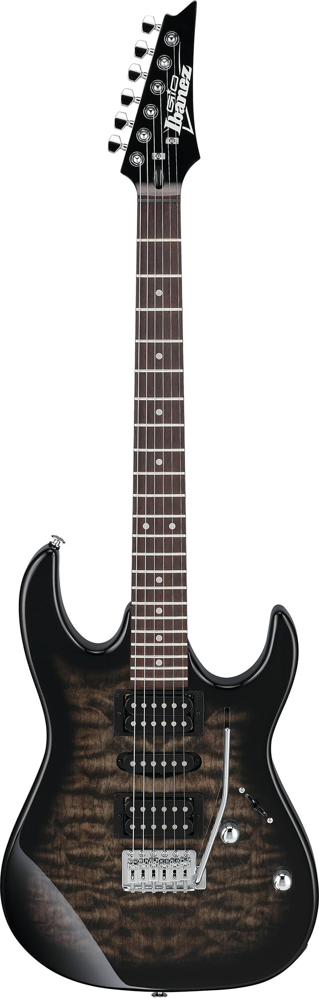Ibanez GRX70QA RG Gio Electric Guitar - Transparent Black Sunburst w/ Gig Bag