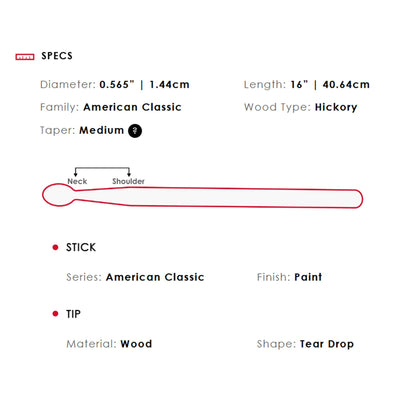 Vic Firth American Classic 5A Pink Drumsticks - 3 Pack