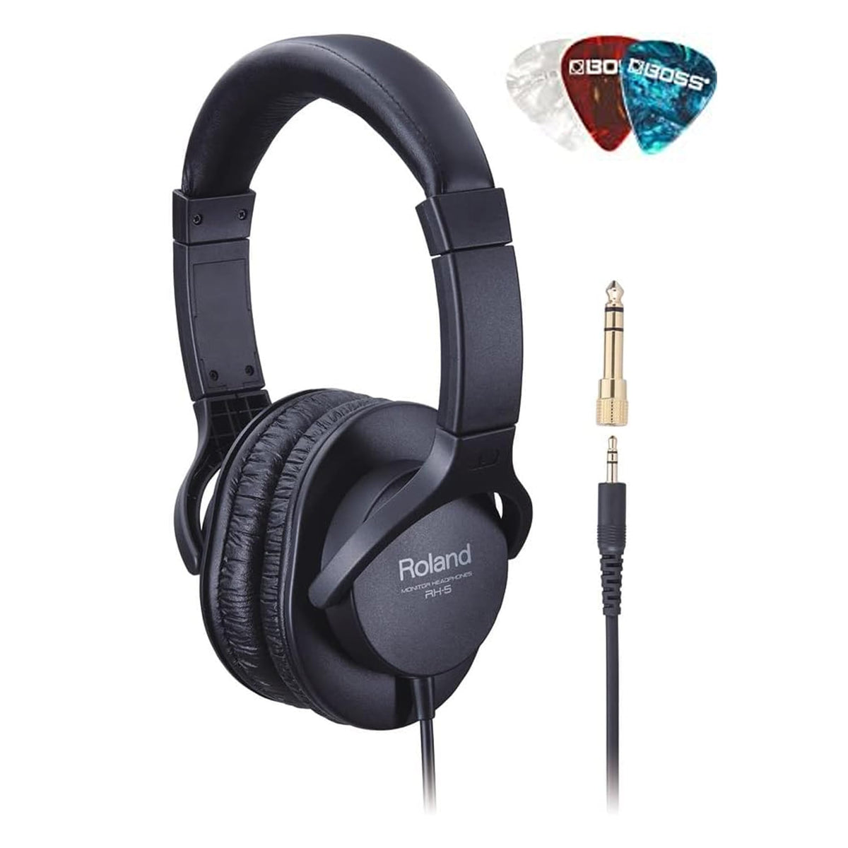 Roland RH-5 Closed-Type Stereo Headphones w/ Guitar Picks