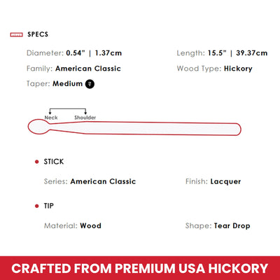 Vic Firth American Classic 7A Drumsticks - 3 Pairs