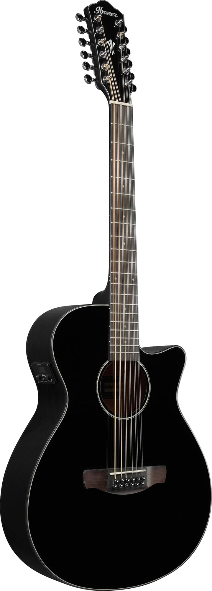 Ibanez AEG5012 AEG 12-String Acoustic-Electric Guitar - Black w/ Case