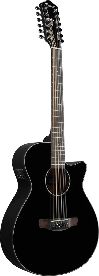 Ibanez AEG5012 AEG 12-String Acoustic-Electric Guitar - Black w/ Gig Bag
