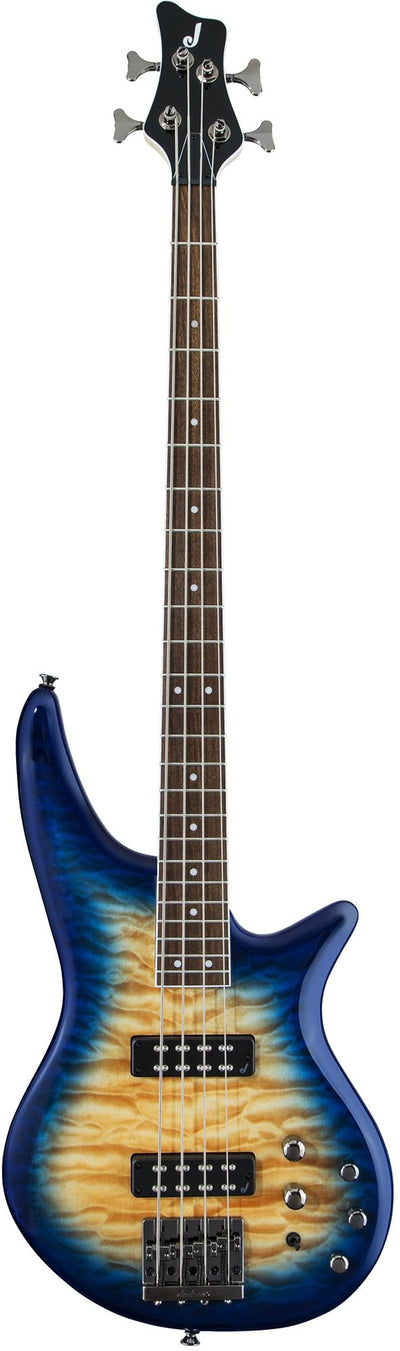 Jackson Spectra Bass JS3Q Bass Guitar - Amber Blue Burst w/ Instrument Cable