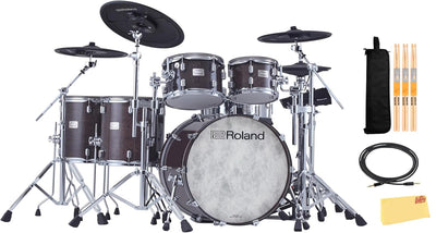Roland VAD716-GE V-Drums Acoustic Design Electronic Drum Set - Gloss Ebony w/ Audio Cable